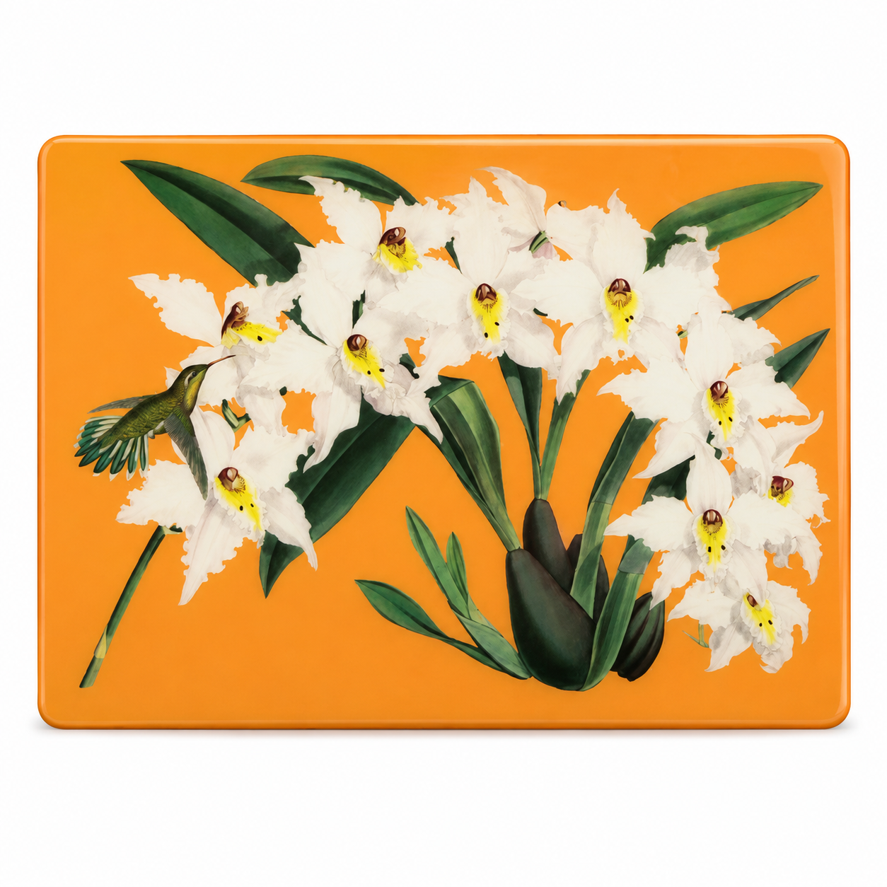 Orange Botanical Placemats| Handcrafted Resin-on-Wood Table Decor