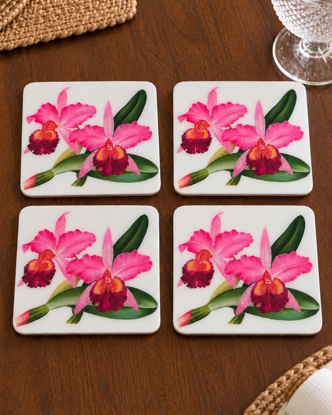 Orchid Rose Collection – Handcrafted Orchid Coasters