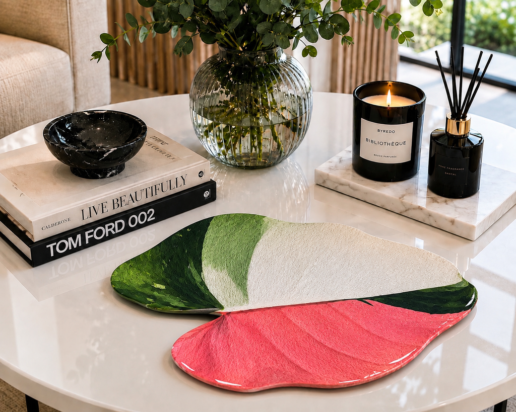 Anthurium Botanica Centerpiece | Handmade Resin Art on Wood