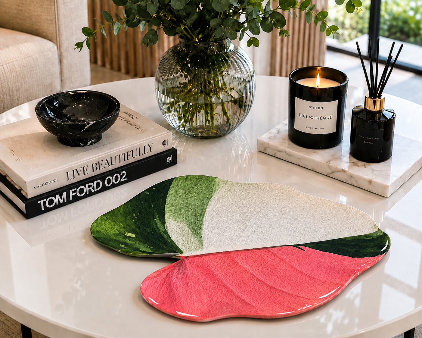 Anthurium Botanica Centerpiece | Handmade Resin Art on Wood