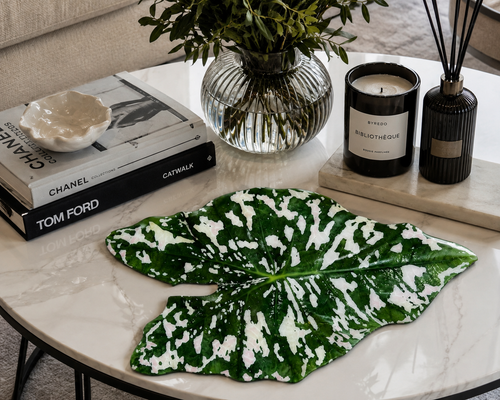 Angel Wing Inspired Botanical Luxury Centerpiece – Handcrafted Resin-on-Wood