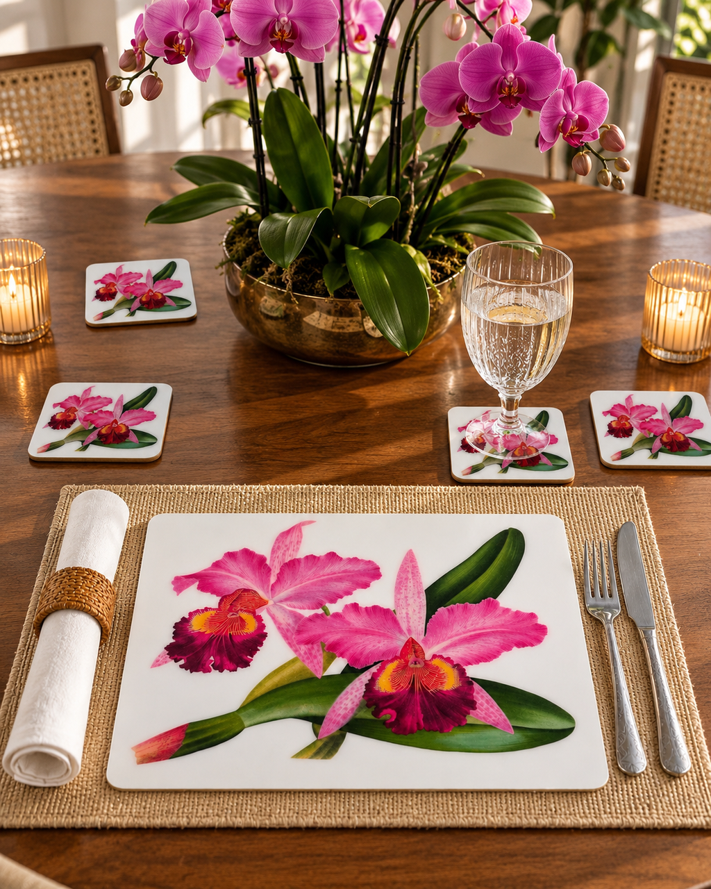 Orchid Rose Collection – Handcrafted Orchid Placemat