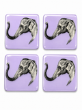 Safari Elephant Coasters - Handcrafted Resin-on-Wood Table Decor