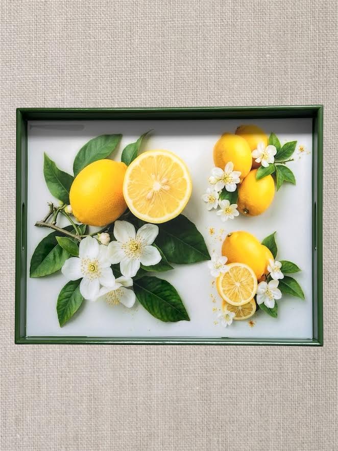 Citrus Bloom – Handcrafted Botanical Resin Tray | TABLE ON TABLE