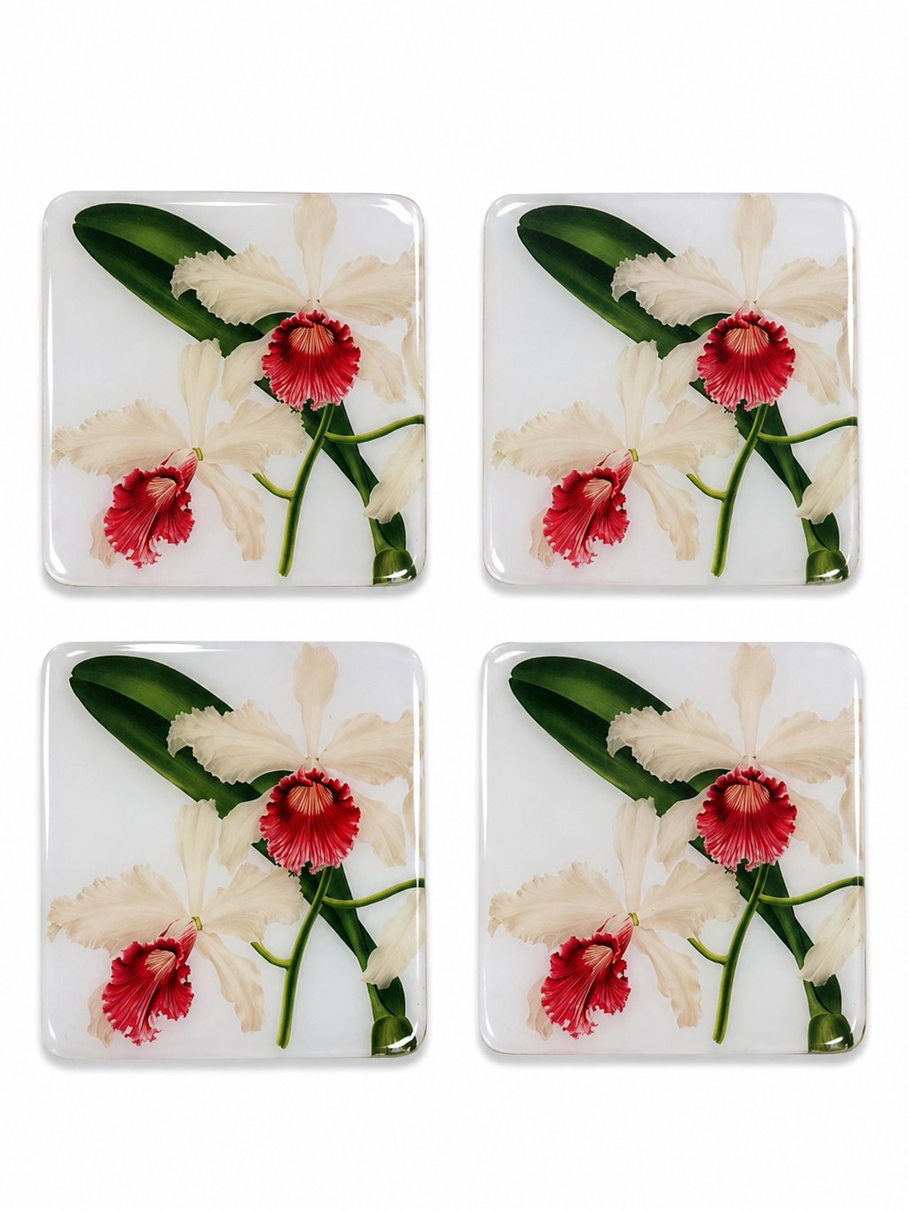 White Orchid Coasters | Handmade Floral Table Decor