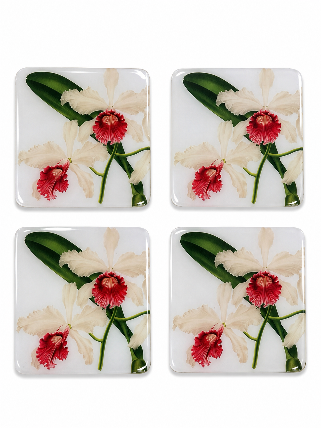 White Orchid Coasters | Handmade Floral Table Decor