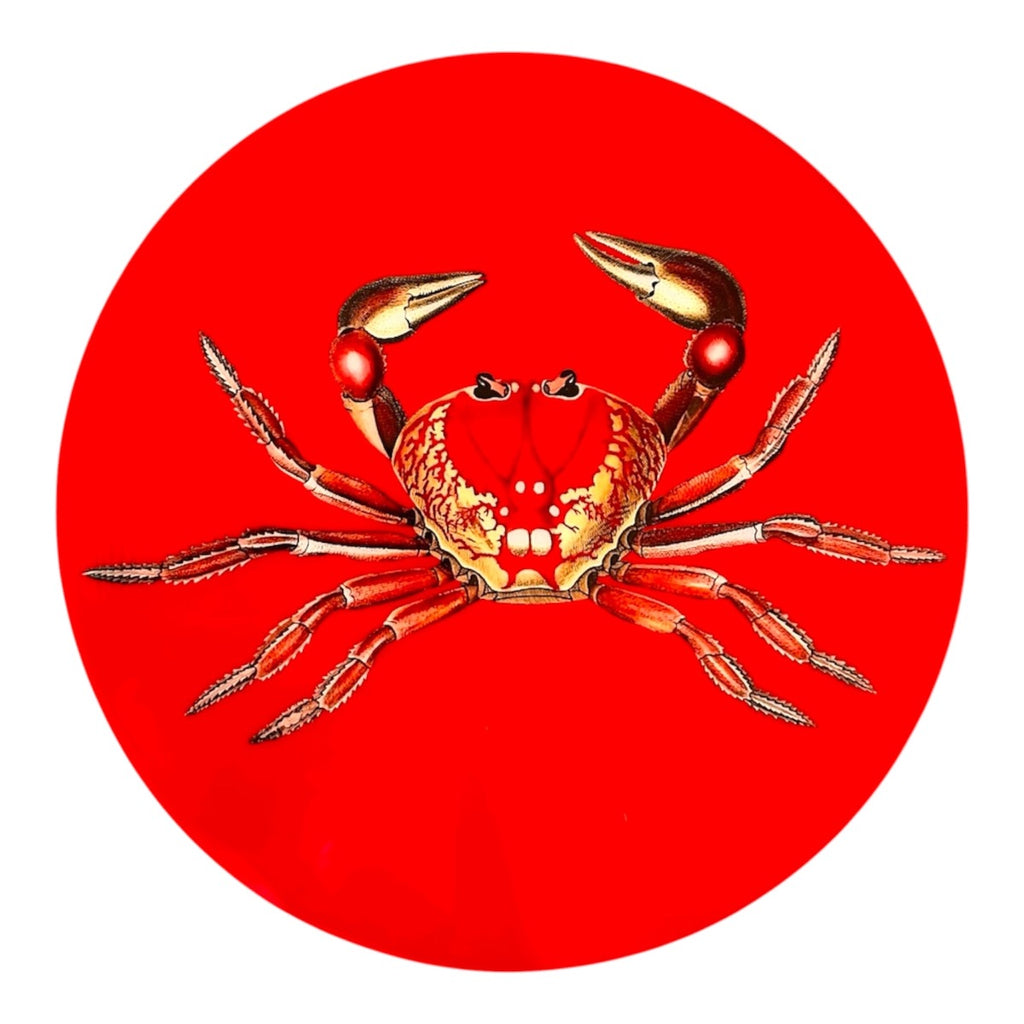 Red Crab Round Placemats | Handcrafted Coastal Table Decor
