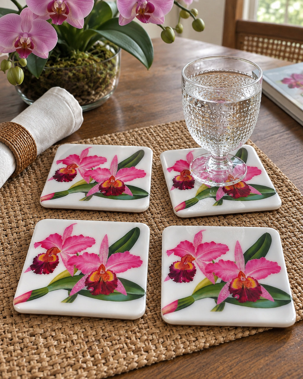 Orchid Rose Collection – Handcrafted Orchid Coasters