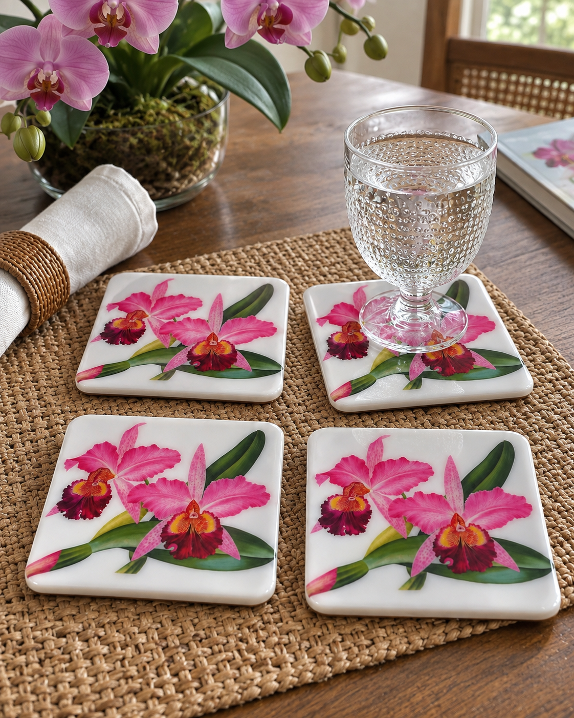 Orchid Rose Collection – Handcrafted Orchid Coasters