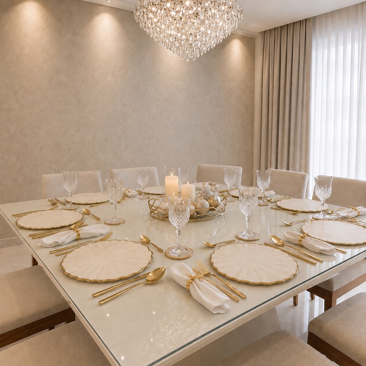 Ivory Pearl Resin Placemat – Handmade Luxury Table Decor