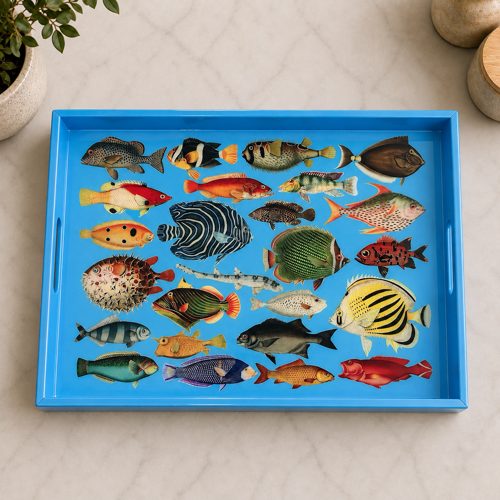 Tropical Fish Decorative Tray | Handmade Marine Table Decor