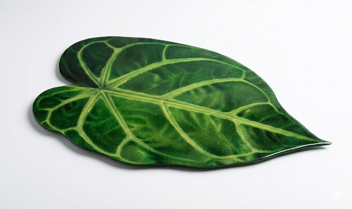 Artisan  Centerpiece:Velvet Anthurium Leaf