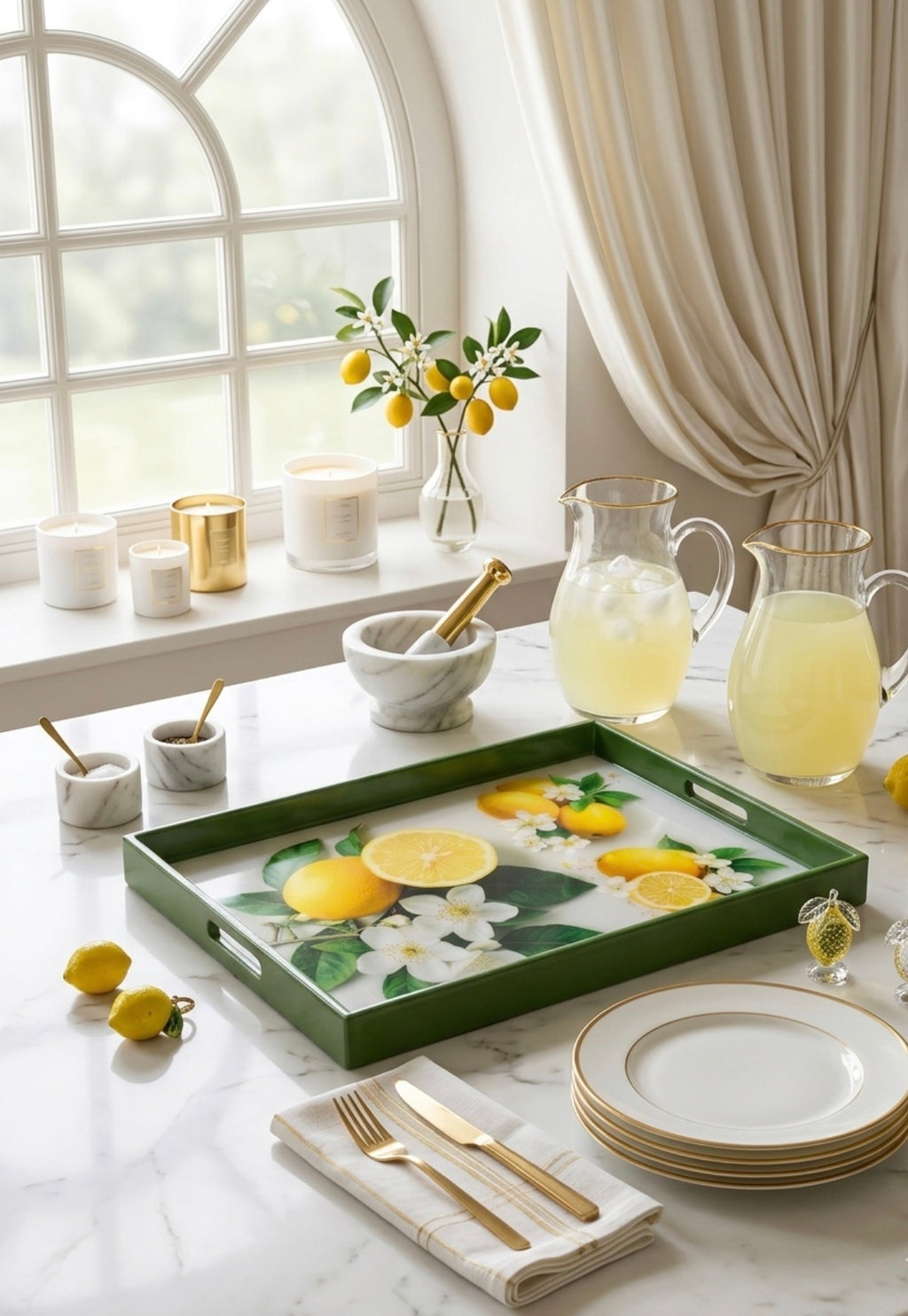 Citrus Bloom – Handcrafted Botanical Resin Tray | TABLE ON TABLE