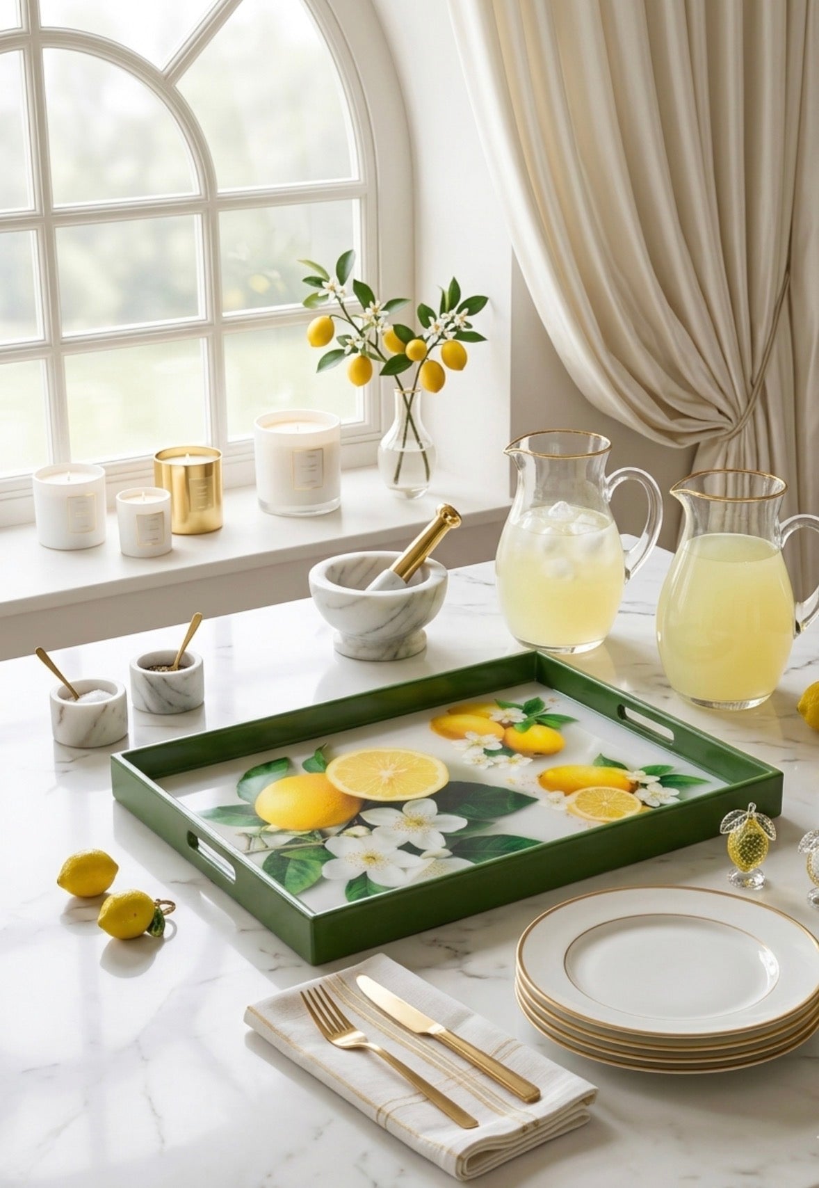 Citrus Bloom – Handcrafted Botanical Resin Tray | TABLE ON TABLE