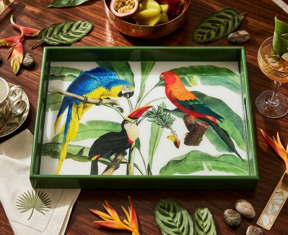 Island Glow -Artisan Resing Wood Tray