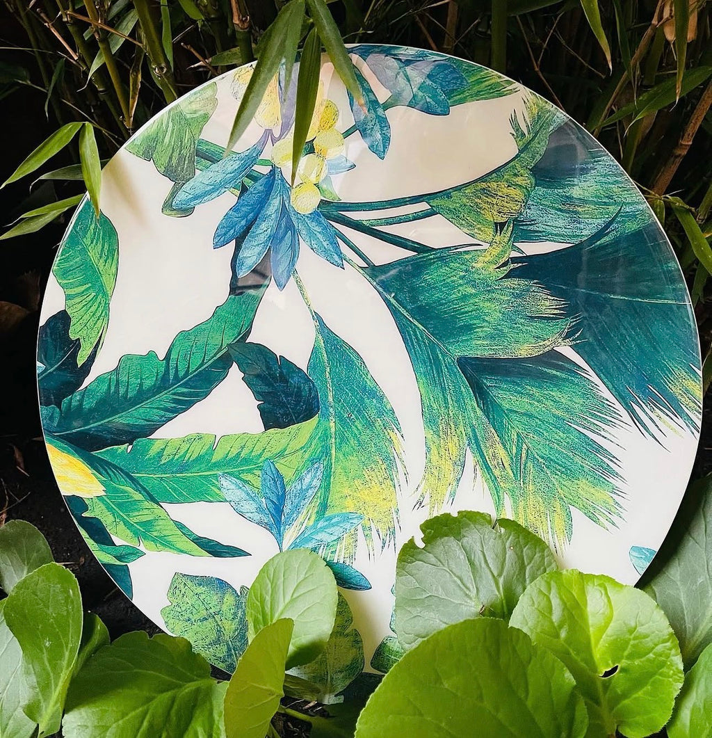 Caribbean Tropical Round Resin Placemat | Modern Handmade Table Decor