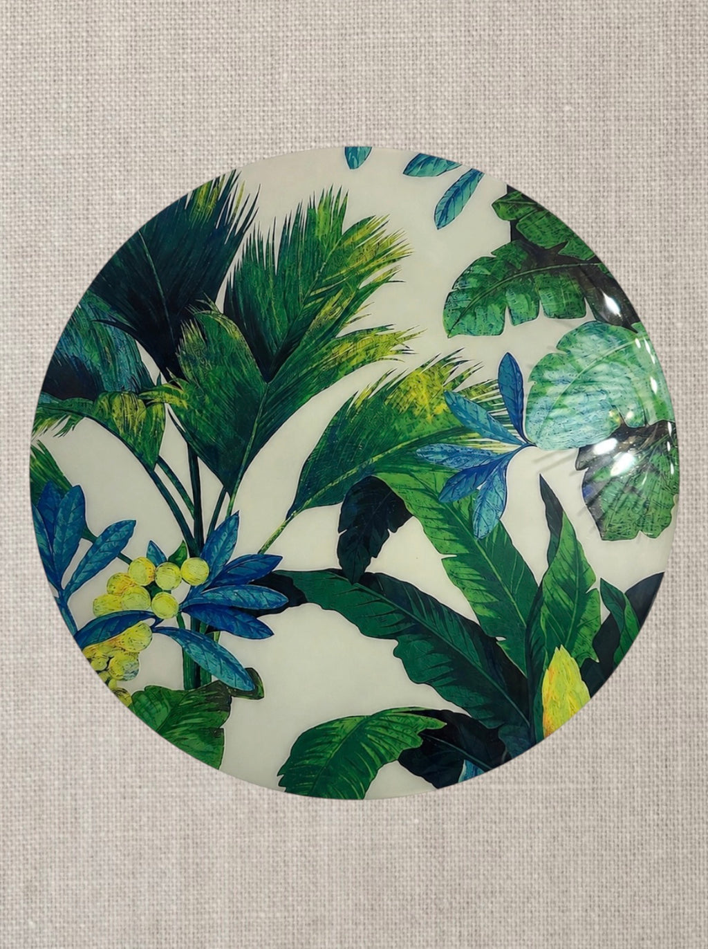 Caribbean Tropical Round Resin Placemat | Modern Handmade Table Decor