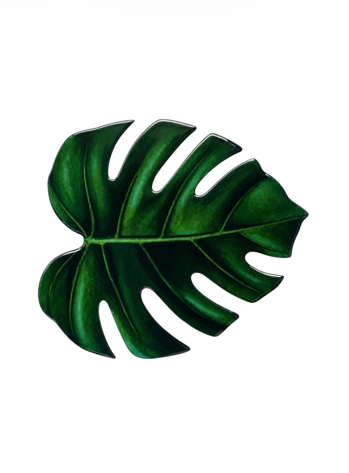 Green Monstera Leaf Luxury Centerpiece – Handcrafted Resin-on-Wood