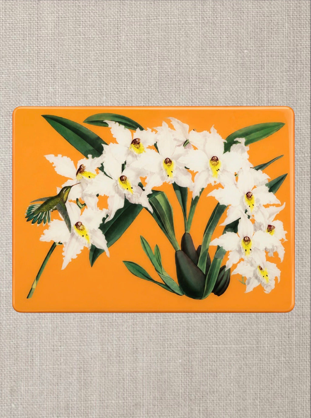 Orange Botanical Placemats| Handcrafted Resin-on-Wood Table Decor