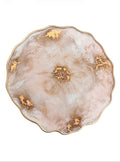 Pink Champagne Gold Resin Placemat – Handmade Luxury Table Decor