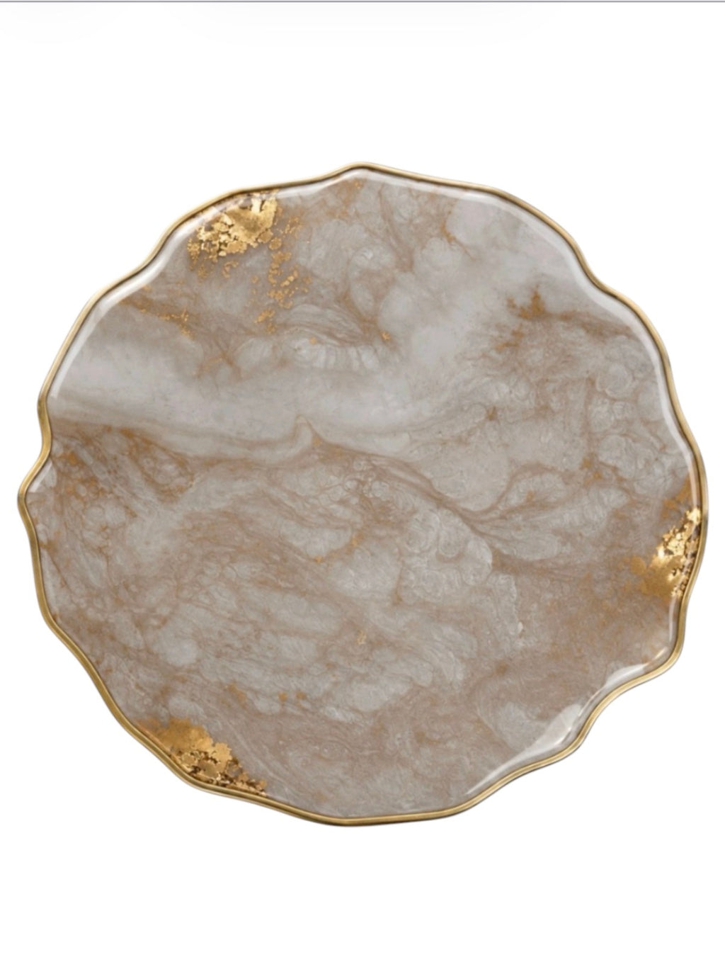 Champagne Marble Resin Placemat  Handmade Luxury Table Decor