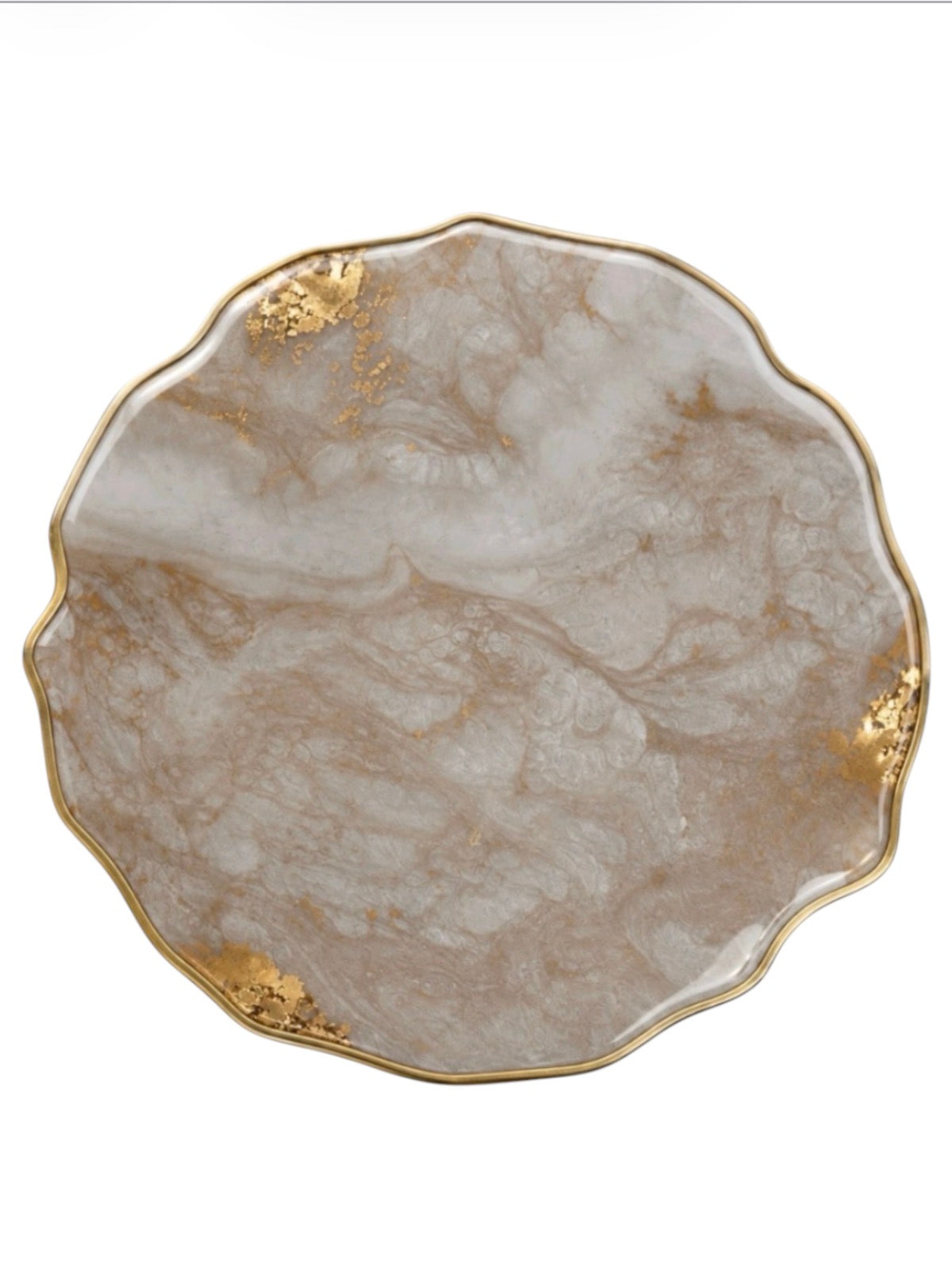 Champagne Marble Resin Placemat  Handmade Luxury Table Decor