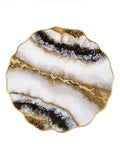 Imperial Marble Resin Placemats – Handmade White, Black & Gold Table Set
