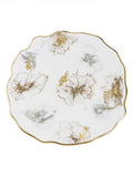 White Gold & Silver Marble Resin Placemat – Handmade Luxury Table Decor