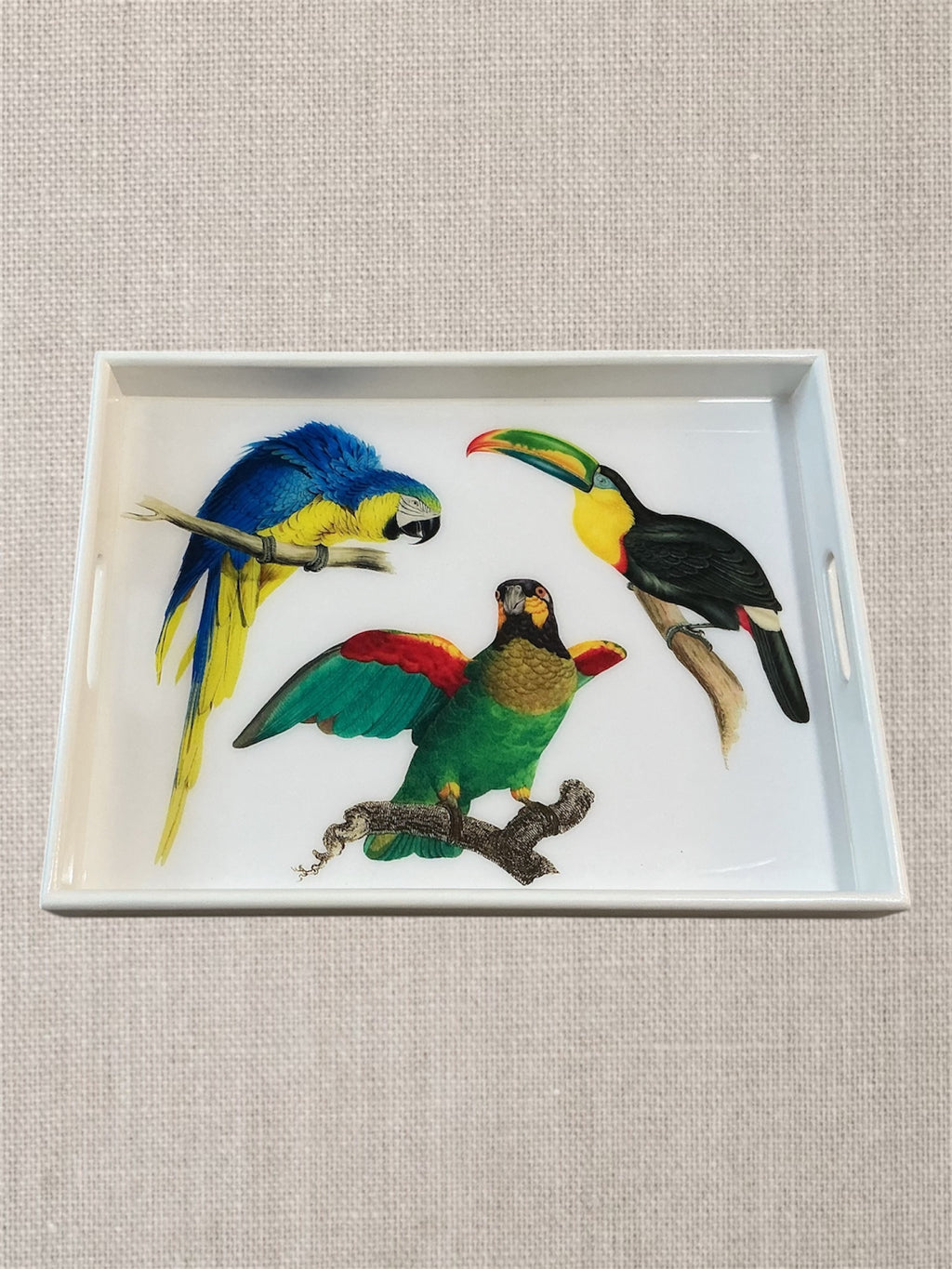 Tropical  Bird Decorative Tray- Elegant Handmade Serving Tray