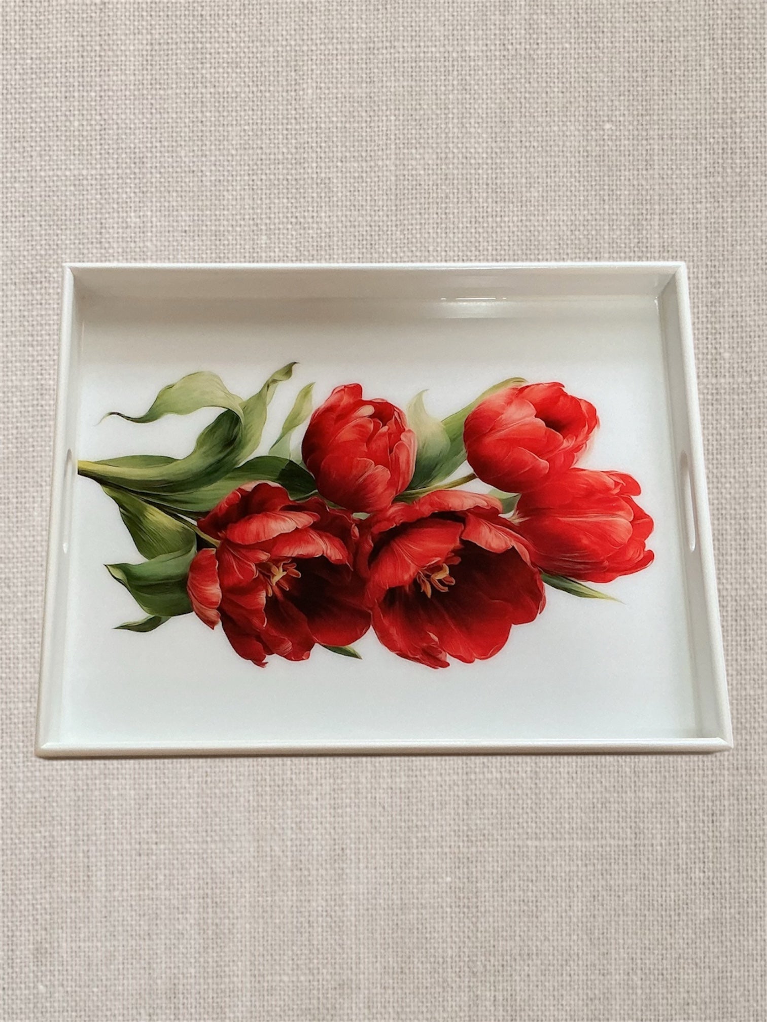 Crimson Tulips -Resin Tray