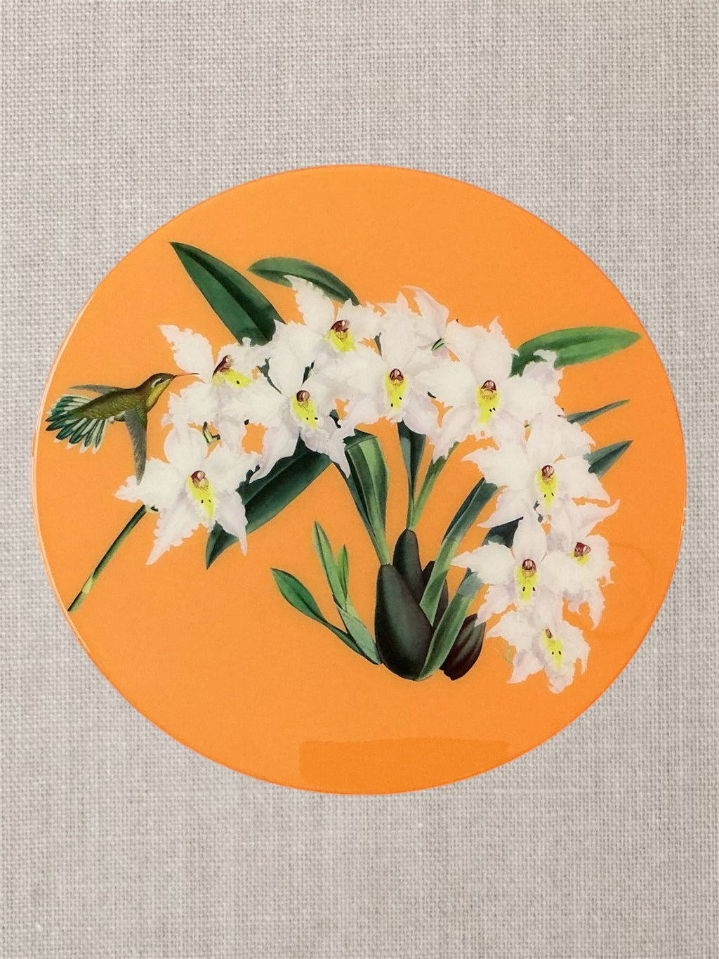 Orange  Hummingbird ; and Orchids Collector’s Lazy Susan