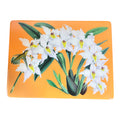 Orange Botanical Placemat - Handcrafted Resin and Wood Table Decor