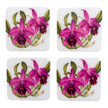 Fuchsia Orchid Coaster Set – Handcrafted Botanical Resin | TABLE ON TABLE