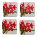 Floral Red Elegance Coasters – Handcrafted Botanical Resin | TABLE ON TABLE