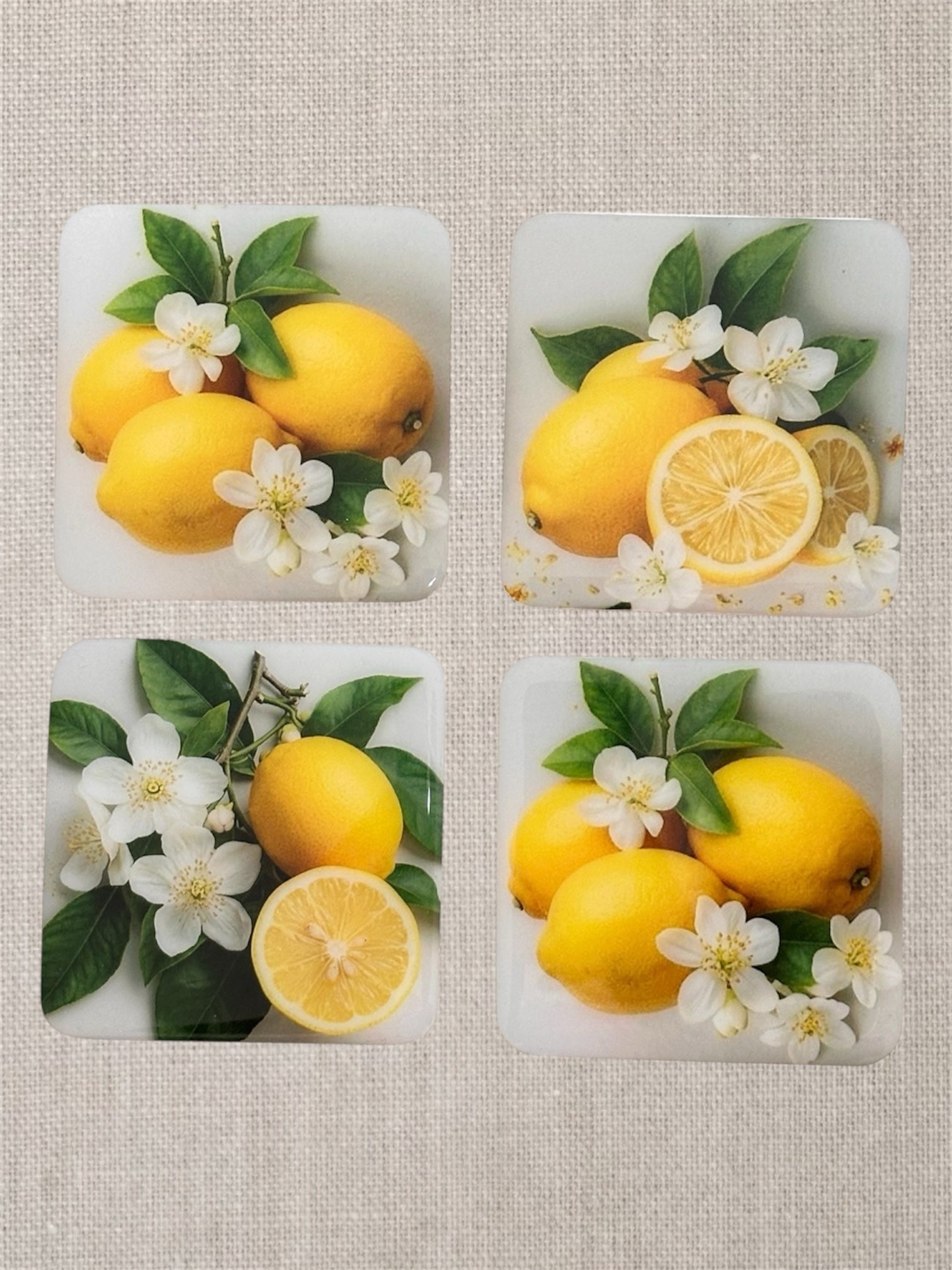 Citrus Bloom – Handcrafted Botanical Resin Coasters | TABLE ON TABLE