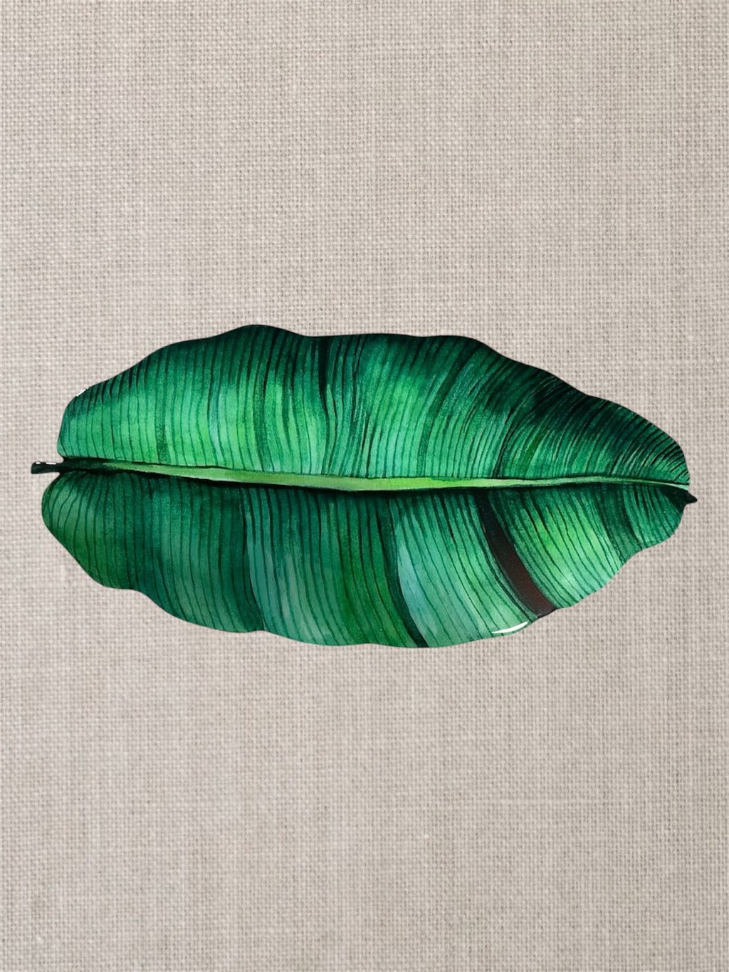 Emerald Banana Leaf – Handcrafted Botanical Resin on Wood | TABLE ON TABLE