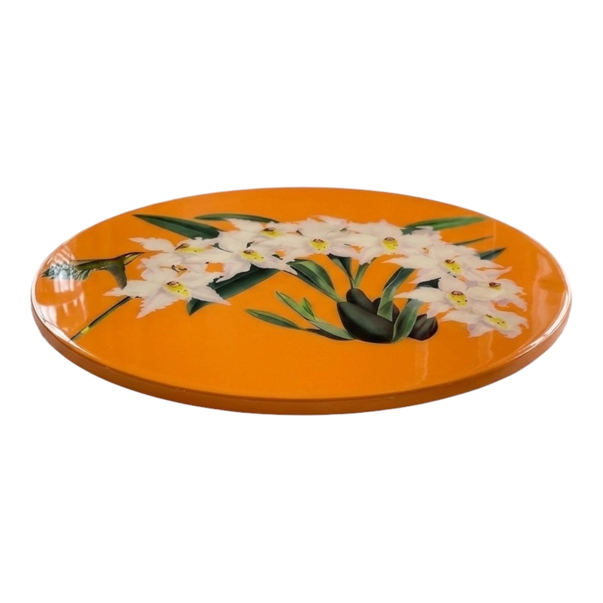 Orange  Hummingbird ; and Orchids Collector’s Lazy Susan