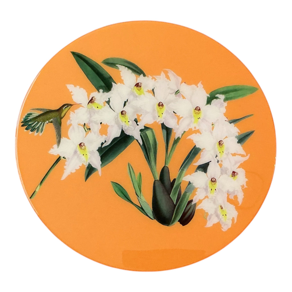 Orange  Hummingbird ; and Orchids Collector’s Lazy Susan