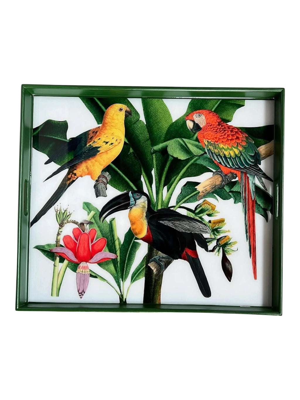 Tropical Paradise Luxury Serving Tray – Handcrafted Resin-on-Wood
