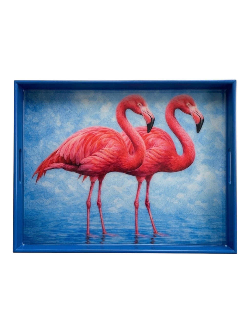 Handcrafted Royal Flamingos Coastal Resin Tray – Tropical Home Decor