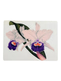 White and  Purple Orchid Collection – Handcrafted Resin on Wood Placemat