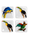 Tropical Birds Luxury Coasters  Handcrafted Resin on Wood