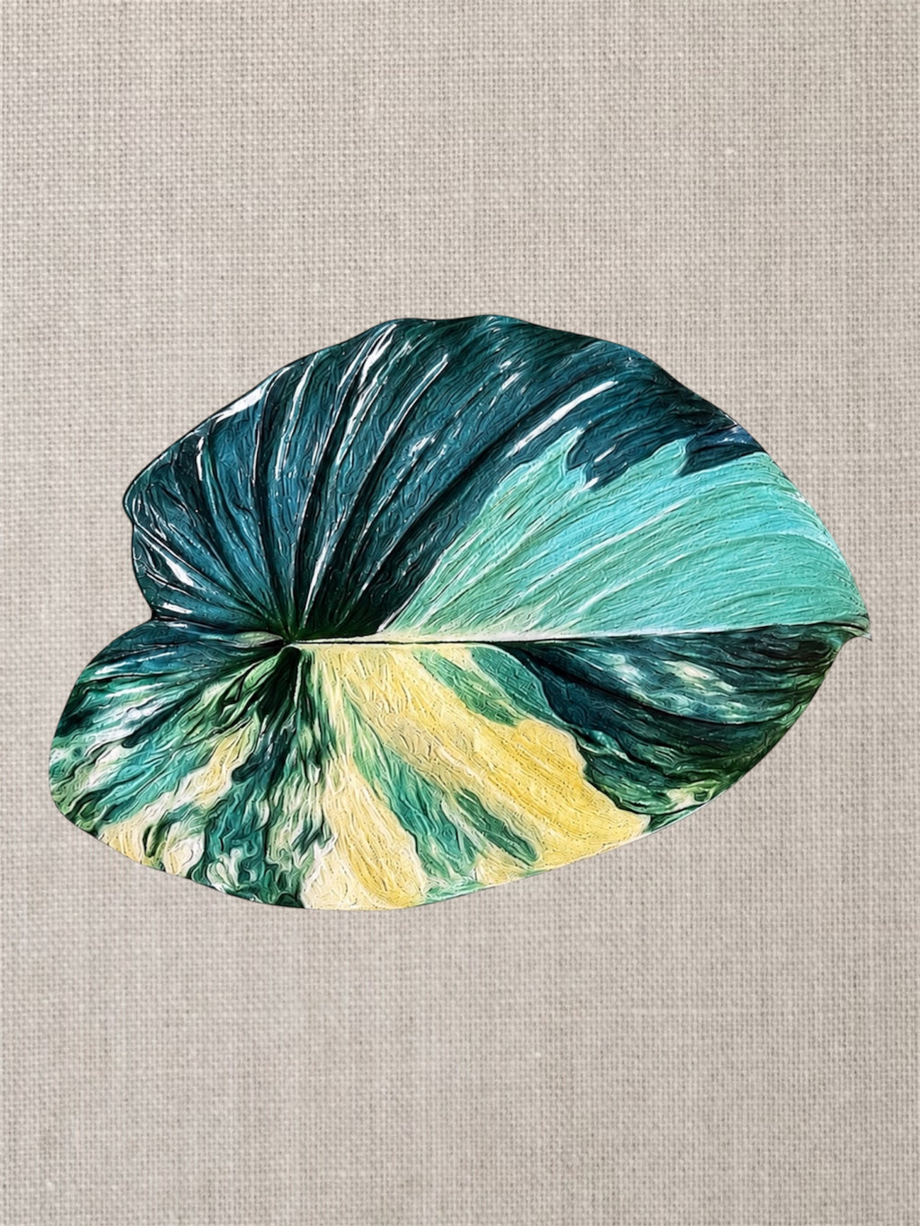 Heart-Shaped Variegated Leaf Luxury Centerpiece – Handcrafted Resin-on-Wood