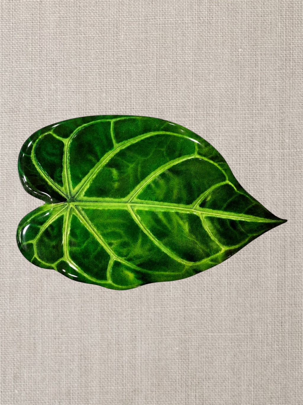 Green Anthurium Leaf Luxury Centerpiece – Handcrafted Resin-on-Wood