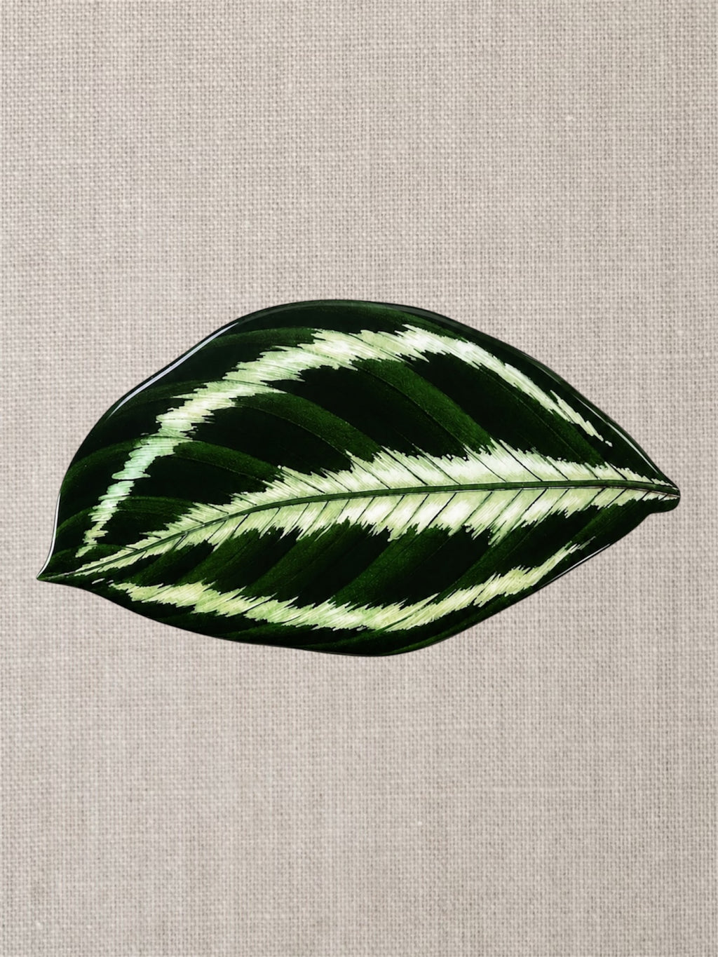 Green Tropical Leaf Centerpiece – Handcrafted Resin-on-Wood
