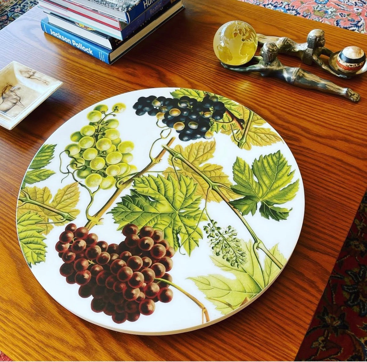 Grapes & Vines Luxury Resin Lazy Susan – Handcrafted Table Art