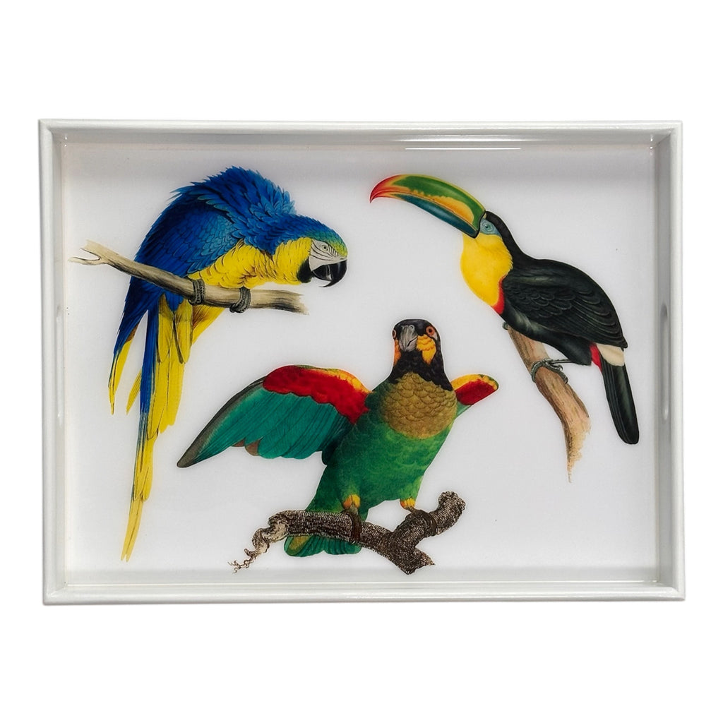 Tropical  Bird Decorative Tray- Elegant Handmade Serving Tray