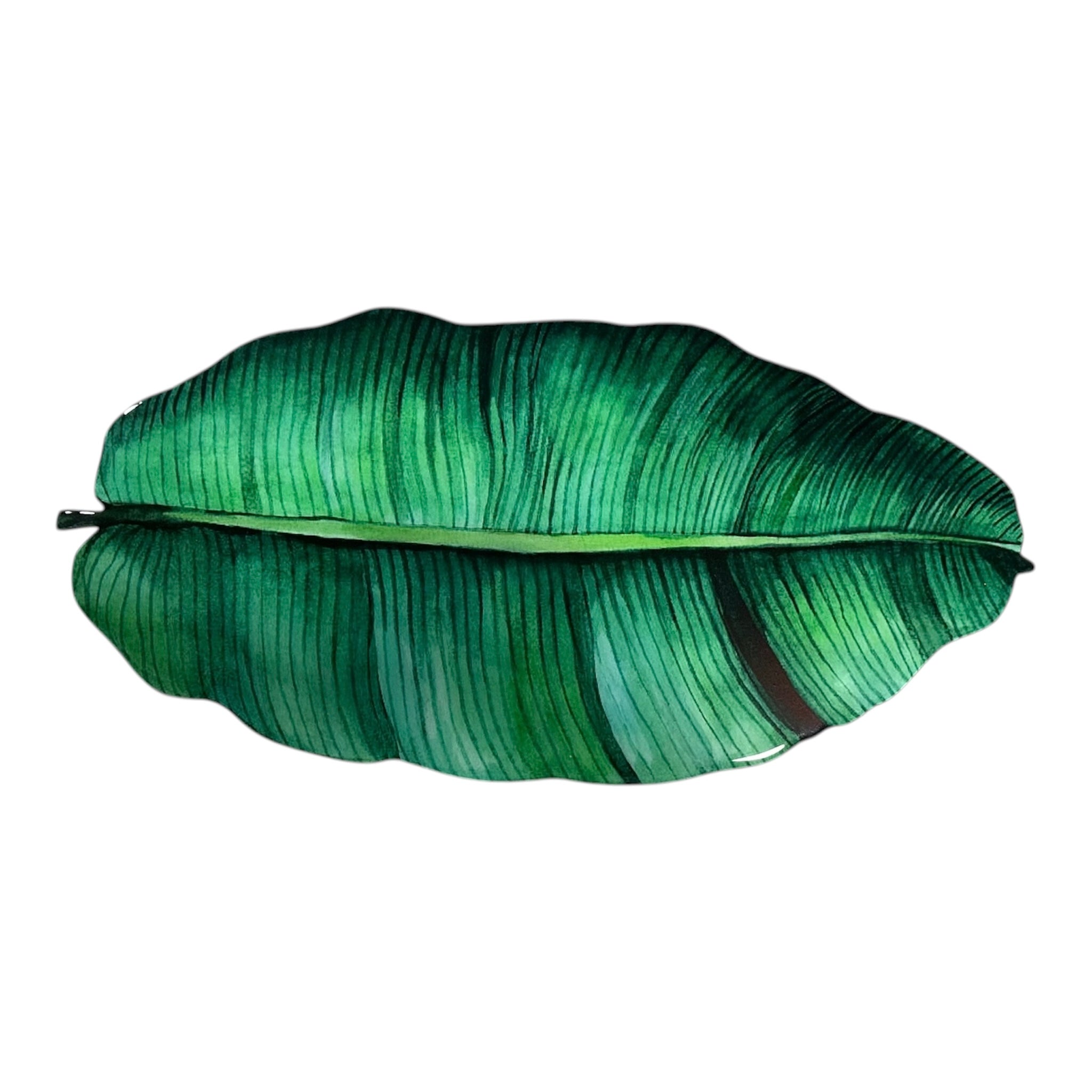 Emerald Banana Leaf – Handcrafted Botanical Resin on Wood | TABLE ON TABLE