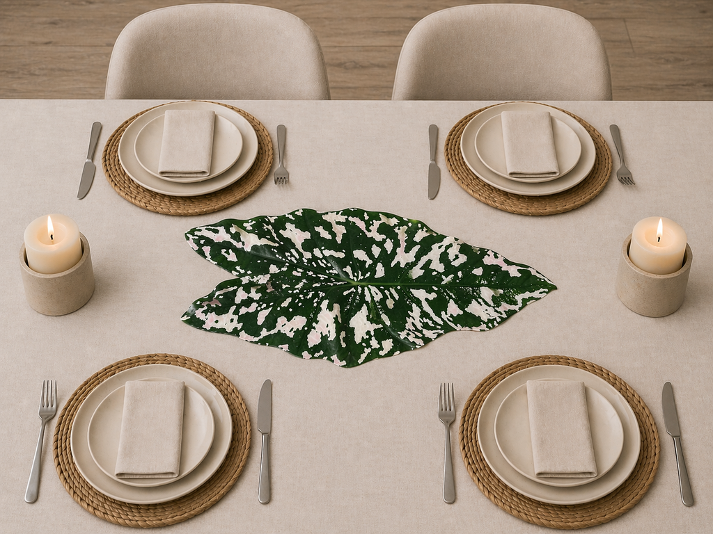 Centro de mesa de lujo botánico inspirado en alas de ángel – Hecho a mano en resina sobre madera