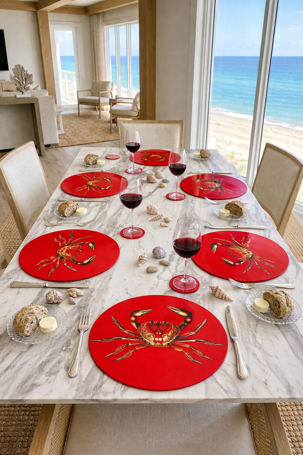 Coastal Chic: Red Crab Statement Placemats